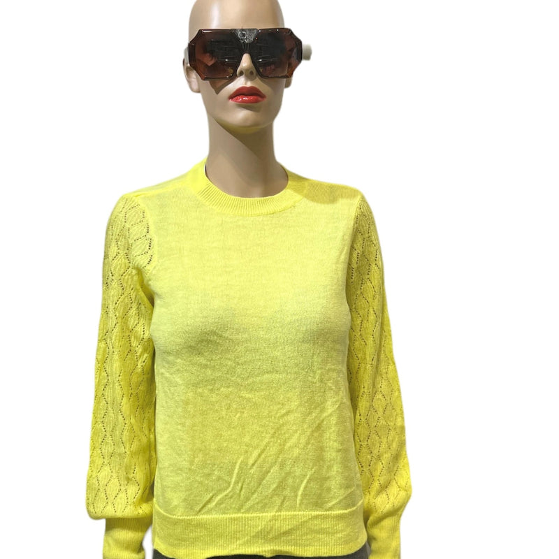 Pull manches crochet Style & Co #couleur_jaune