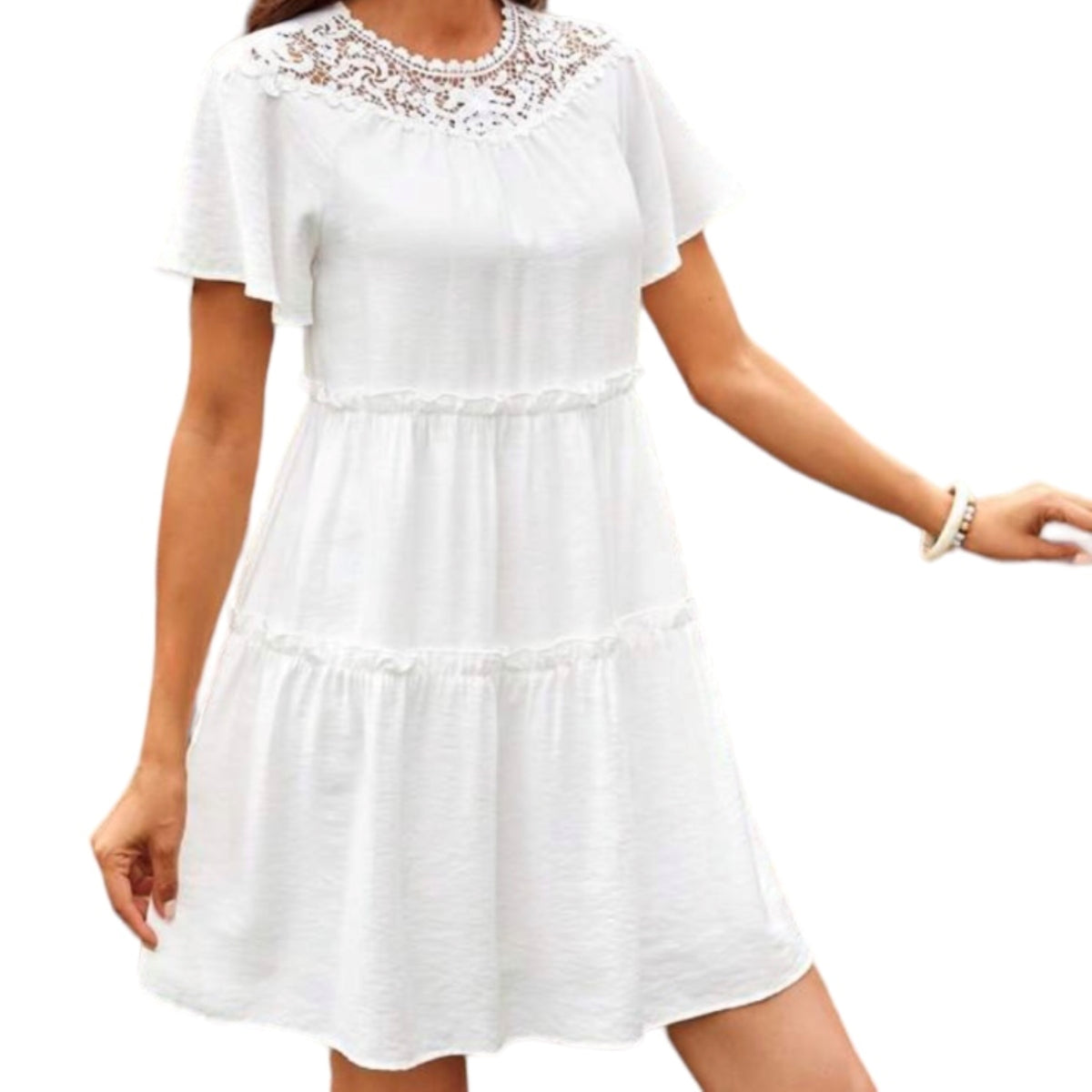 C'est Elle robe en lin blanc