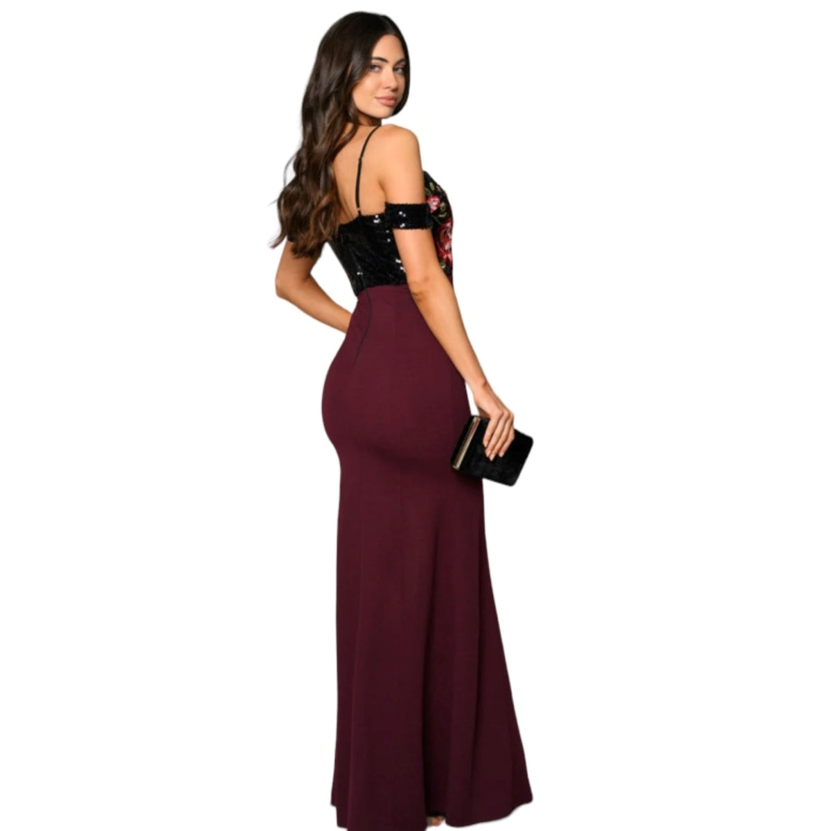 C'est elle robe fleurs paillettes