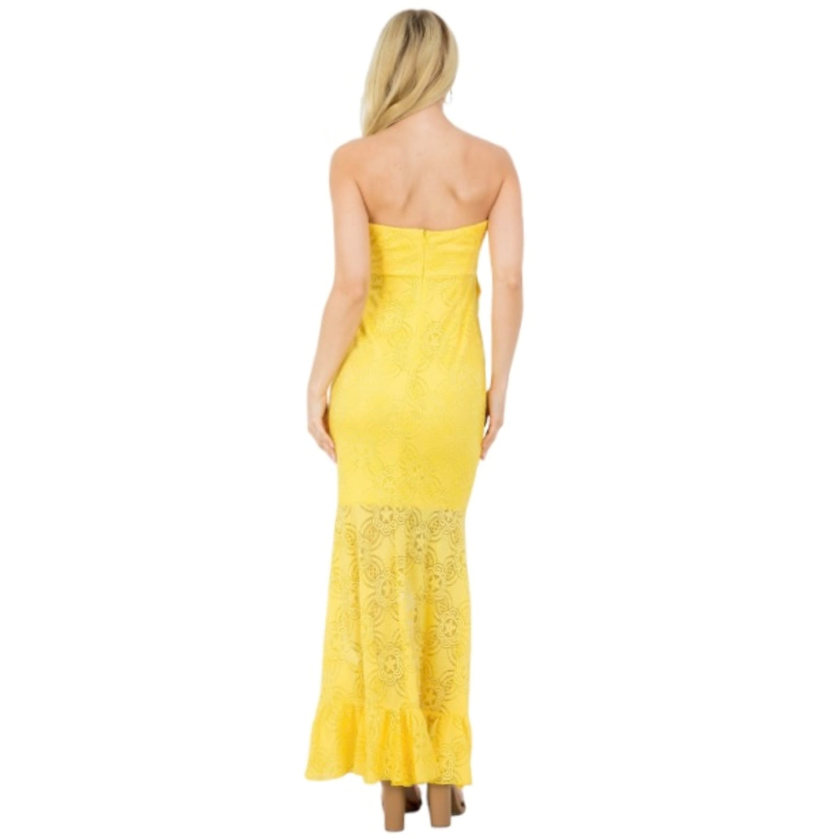 C'est Elle robe longue tube #couleur_jaune
