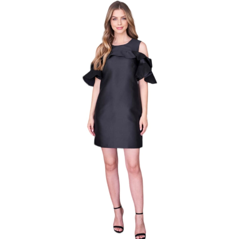 C'est Elle robe manche cloche noir