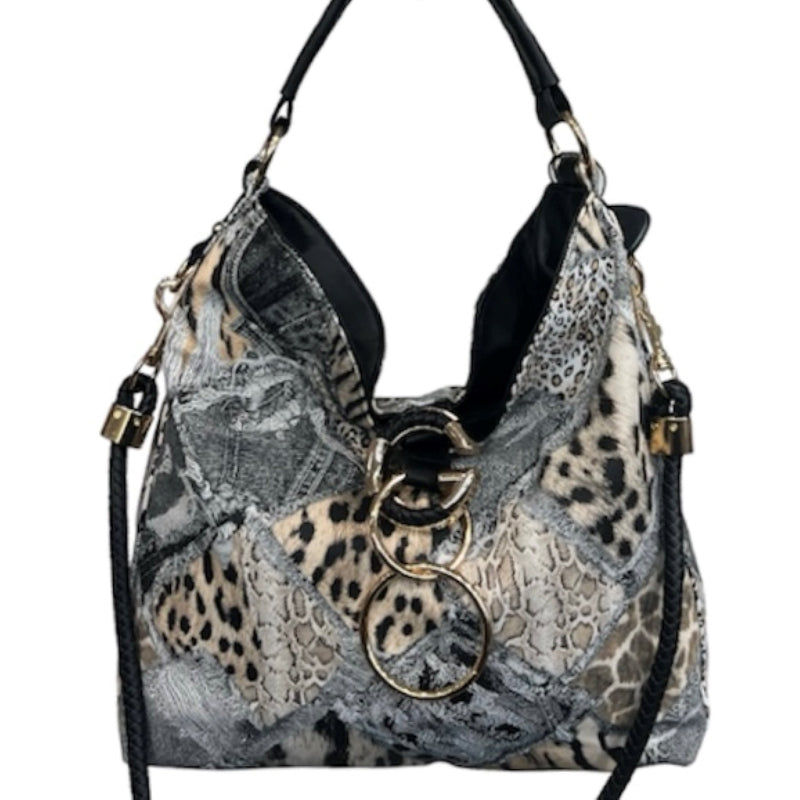 Sac à main anneaux lettre G #couleur_animal