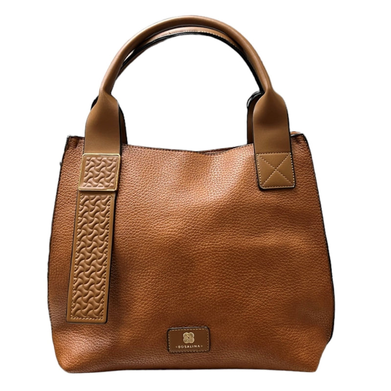 Sac à trois compartiments avec bandoulière #couleur_cognac