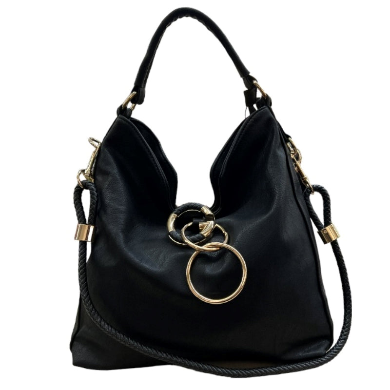 Sac à main anneaux lettre G #couleur_noir