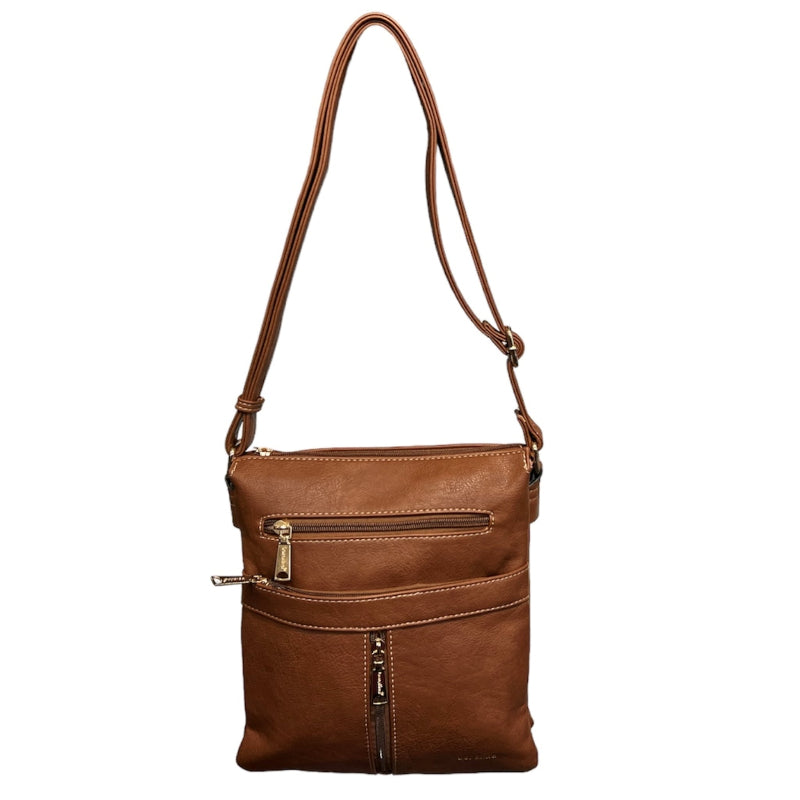 Sacoche simili cuir bandoulière Bosalina #couleur_cognac