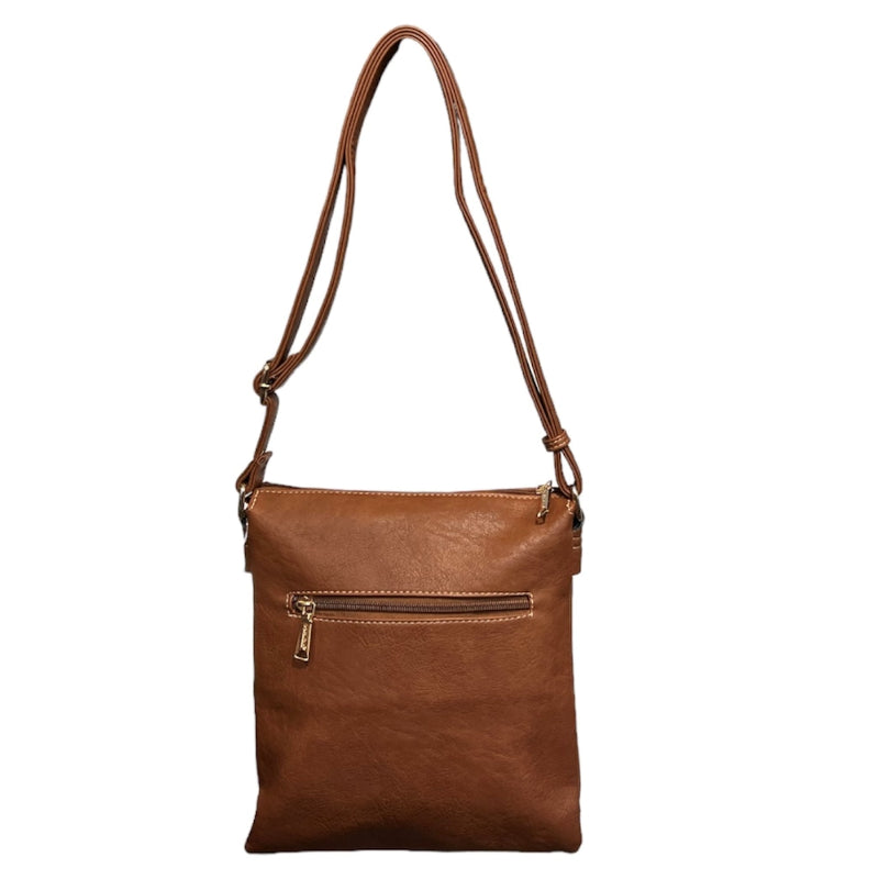 Sacoche simili cuir bandoulière Bosalina #couleur_cognac