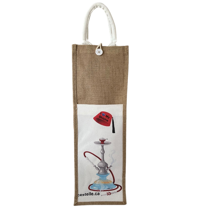 Grand sac jute pour shisha unisexe