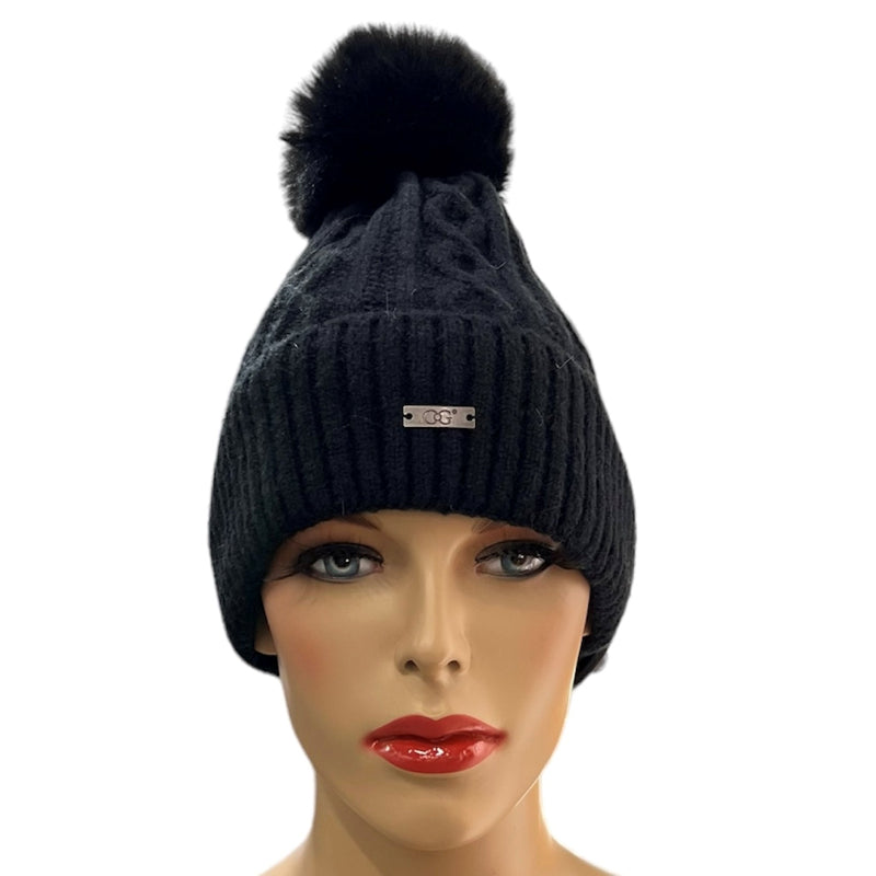 Tuque Cog laine gaufré et doublé #couleur_noir
